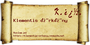Klementis Örkény névjegykártya